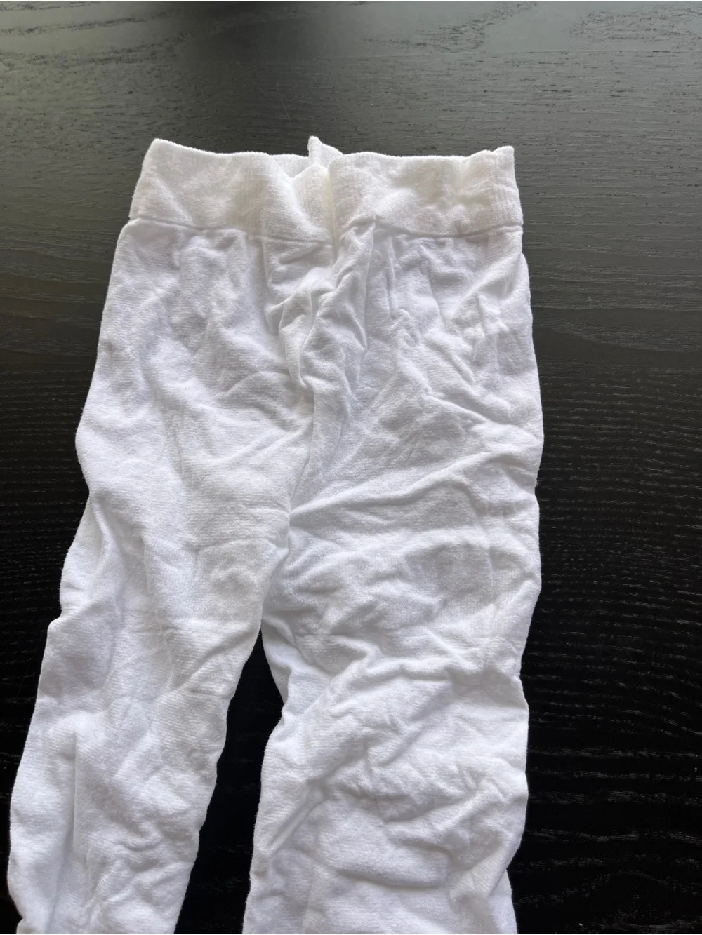 White Soft Knit Stretch Footed Tights Stockings Layering Basic Solid Color